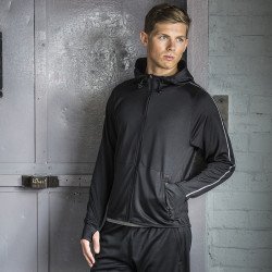 TL550 - Sweat-shirt à capuche de course léger avec bande réfléchissante