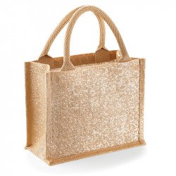 WM431 - Mini-sac à cadeaux brillant en jute